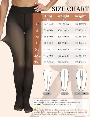 Fleece Lined Tights - High Waist Thermal Leggings for Winter thumbnail 6