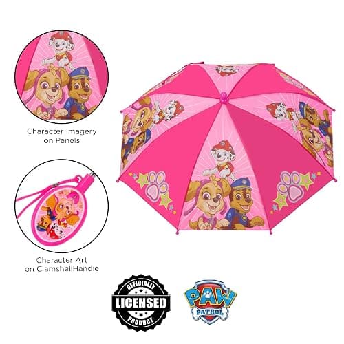 Nickelodeon girls Kids Umbrella and Poncho Raincoat Set, Paw Patrol Girls Rain Wear for Toddler 2-3 Or Kids 4-7 thumbnail 4