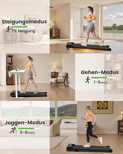 HomeFitnessCode Walking Pad für Zuhause mit Neigung - Laufband Laufpad Steigung Untertisch Elektrisch 1-8 KMH Walking Band thumbnail 6