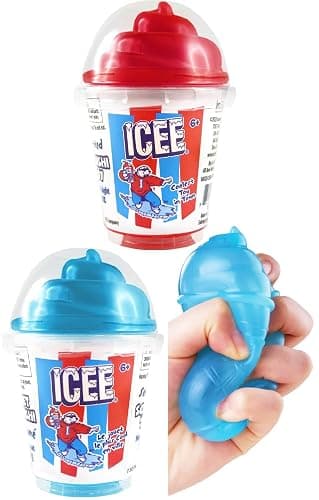 Incredible Play ICEE Scented Squishy Toys Squeezy, Stretchy Stress Fidget Toy Complete Gift Set Party Bundle - 2 Pack (Red Cherry & Blue Rasberry) - Image 1