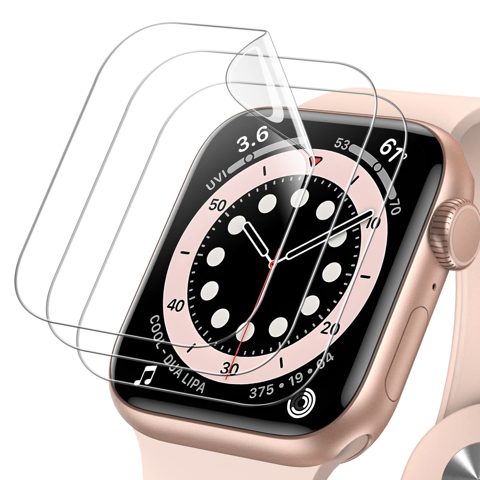 JETech Screen Protector for Apple Watch SE 3/2/1 (2025/2022/2020) / Series 6 5 4 40mm, TPU HD Clear Full Coverage Film, 3-Pack - Image 1
