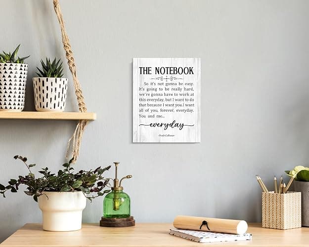 The Notebook Framed Wall Art, Romantic Quote Sign, Inspirational Book Page, Farmhouse Signs for Her or Him, 8 x 10 Inches Ready to Hang thumbnail 3
