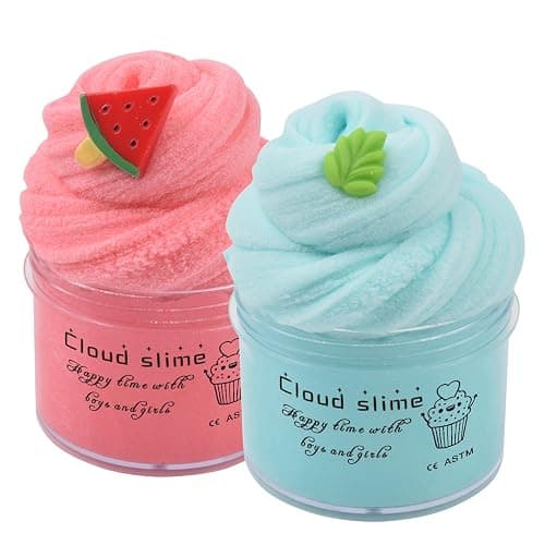 2 Pack Cloud Slime Kit, Kids Slime, Toys for Ages 5-7 8-13 Girls and Boys, Squishy Sensory Toys Cute Preppy Stuff, Teen Girl Birthday Gifts Party Favors Stocking Stuffers for 4 5 6 9 10 11 12 Year Old - Image 1
