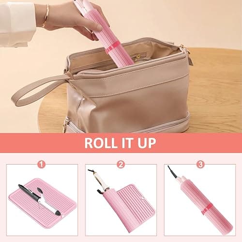 Quccefods Large Heat Resistant Silicone Mat for Hair Styling Tools - Curling Irons, Flat Irons, and Hair Straighteners thumbnail 7