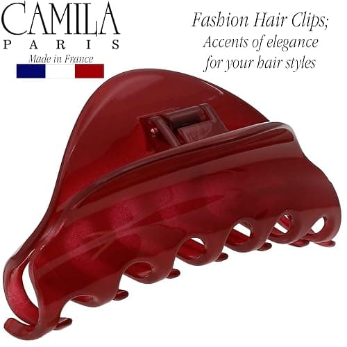 Camila Paris CP2529 French Hair Clip for Women for Thick Hair for Long Curly Wavy Hair, Red, Girls Hair Claw Clips Jaw Styling Hair Accessories for Women, Strong Hold No Slip Grip, Made in France thumbnail 4