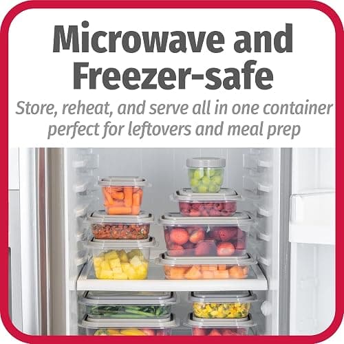 GoodCook EveryWare 60pc Container Set, BPA Free - 60-Piece Food Container Set, Microwave and Freezer Safe, Embossed Measurements, Secure Lids thumbnail 3