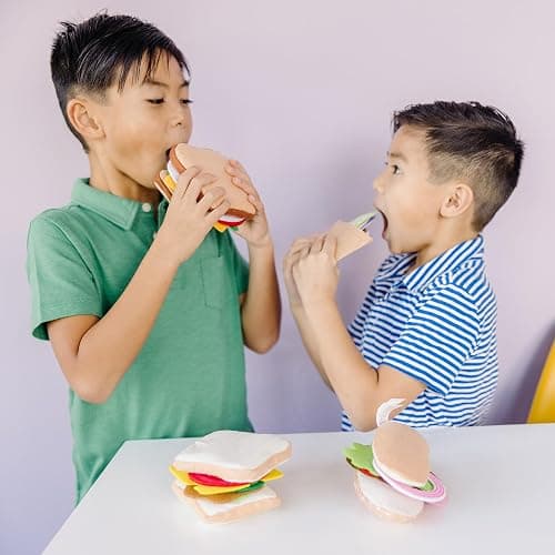 Melissa & Doug Felt Food Sandwich Play Food Set (33 pcs), Orange, 1 Count thumbnail 5