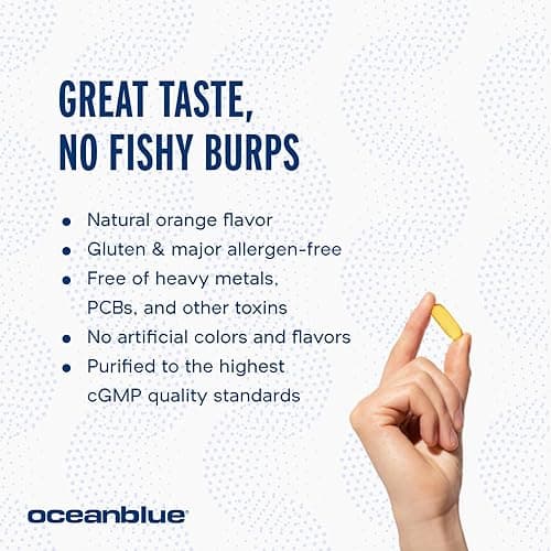 Oceanblue Professional Omega 3 2100-120 ct - High Potency Triple Strength Burpless Fish Oil with EPA, DHA & DPA - Wild Caught - Natural Orange Flavor, 60 Servings - Natural Orange Flavor - 120 Count (Pack of 1) thumbnail 6