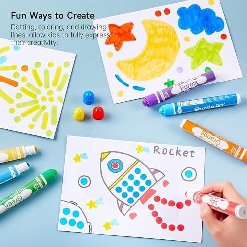 Shuttle Art Dot Markers, 20 Colors Washable Markers for Toddlers,Bingo Daubers Supplies Kids Preschool Children, Non Toxic Water-Based thumbnail 5