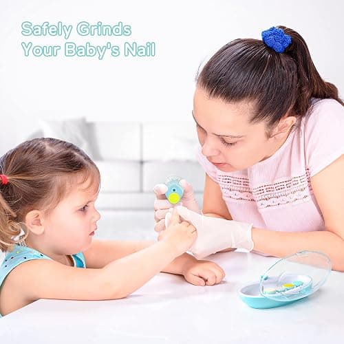 Lupantte Baby Nail Filer and Baby Nail Clippers with Light Set, Electric Infant Nail Trimmer Kit, Safe Baby Grooming Kit, for Newborn Toddler Kids Toe and Fingernail, Polish and Trim - Green thumbnail 6
