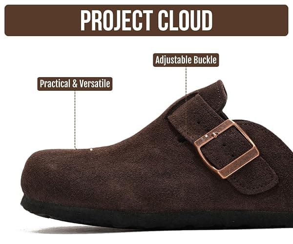 Project Cloud 100% Genuine Leather Slip-ons Footbed Clogs for Women Sandals | Memory Foam Arch Support Slippers for Women; Trendy Slip-ons Women's Mules & Clogs Sandals; Non-Slip Outsole for comfort. thumbnail 3