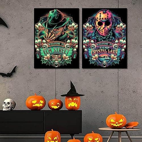 6 Pack Halloween Diamond Painting for Adults - 5D Horror Diamond Art Kits for Adults,Full Drill Diamond Dots DIY Diamonds Pictures Gem Crafts for Home Wall Decor Gifts(11.8x15.7inch) thumbnail 4