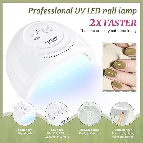 JODSONE 60 PCS Gel Nail Polish Kit with U V Light 55 Colors Gel Polish Base Top Coat Manicure Gifts thumbnail 4