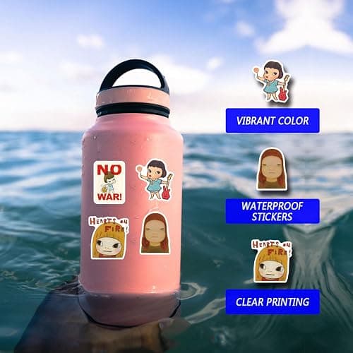 130pcs Yoshitomo Nara Stickers Pack,Aesthetic Vinyl Waterproof Decals for Water Bottle,Laptop,Phone,Skateboard,Scrapbooking,Bumper Decor for Fans for Party Supply Decor thumbnail 6