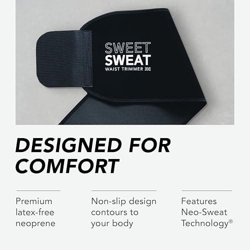 Sports Research® Sweet Sweat Waist Trimmer - Premium Sweat Enhancing Fitness Belt for Women & Men - 5 Adjustable Sizes - XX-Large - Black/Pink thumbnail 5
