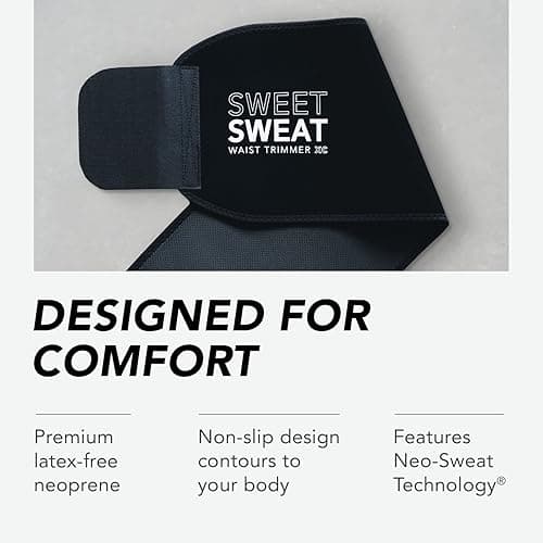 Sports Research® Sweet Sweat Waist Trimmer - Premium Sweat Enhancing Fitness Belt for Women & Men - 5 Adjustable Sizes - Small - Black/Pink thumbnail 5