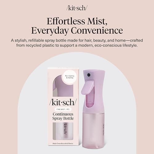Kitsch Continuous Spray Bottle for Hair – Fine Mist Water Mister & Water Spray Bottle – Recycled Hair Spray Bottle – Spray Bottles for Cleaning, Styling, Plants & More – Sheer Violet, 150ml thumbnail 2