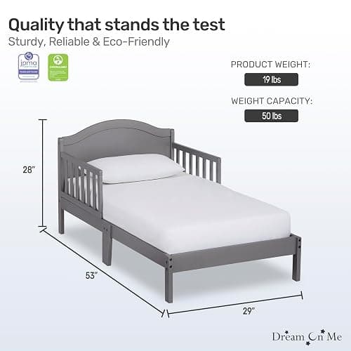 Dream On Me Sydney Toddler Bed in Steel Grey, Greenguard Gold Certified thumbnail 3