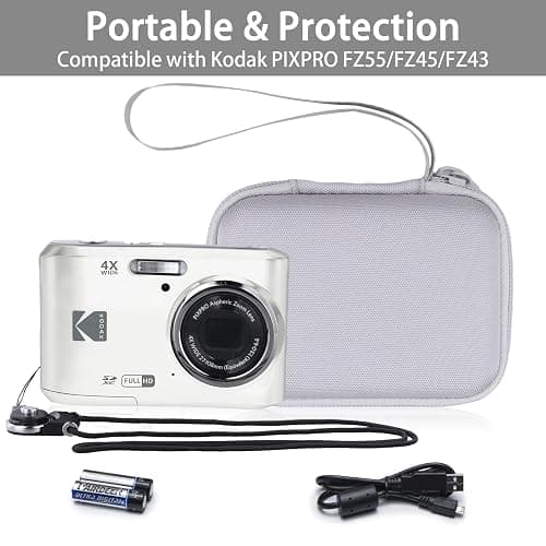 khanka Hard Travel Case Replacement for Kodak PIXPRO FZ55/FZ45/FZ43 Digital Camera,Case Only. (White) thumbnail 6