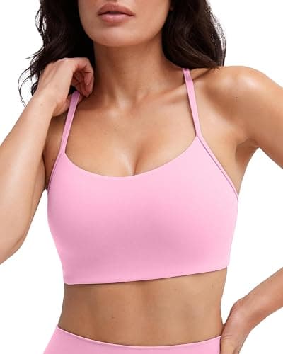 PAVOI ACTIVE Yoga Racerback Bras for Women - Buttery Soft Low Support Scoop Neck Y-Back Thin Strap Sports Bra - FlexFlow - Image 1