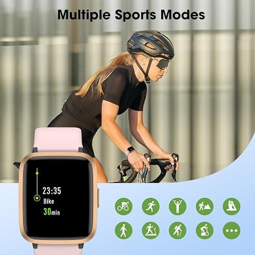 Fitness Tracker Watch with Heart Rate Monitor, Activity Tracker with Pedometer, Sleep Monitor, Calories & Step Counter, 5ATM Waterproof Smart Watch for Women Men Health Fitness Watch for Sports thumbnail 4