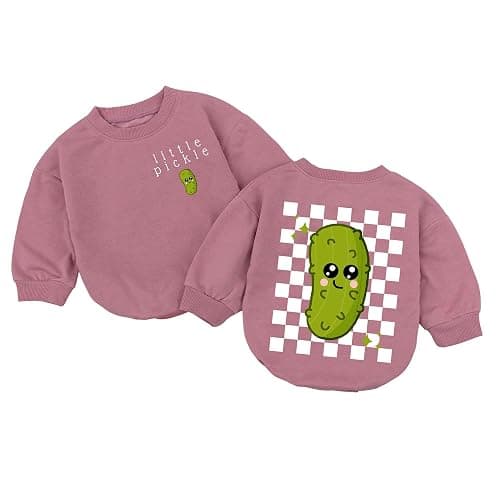 STALOFAZ Little Pickle Baby Romper - Newborn Pickle Boy Girl Outfit Vegan Infant Sweatshirt Vegetable Clothes Shower Gift - Image 1