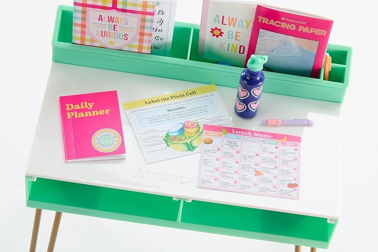 American Girl Truly Me 18-inch Doll Write On! Desk Playset with Pretend Laptop Computer and School Supplies, HPG84, for Ages 6+, thumbnail 4