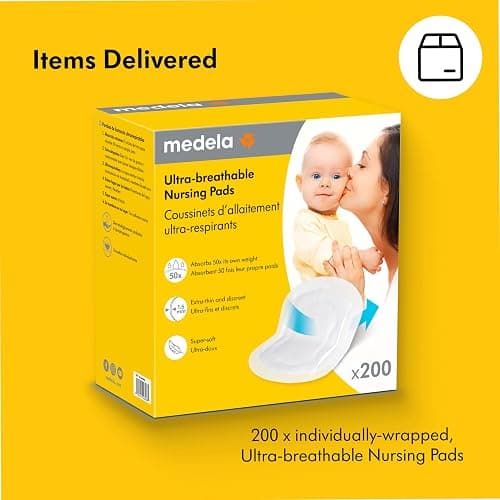 Medela Ultra-Breathable Nursing Pads, Highly Absorbent, Super Soft, Discreet Design for Comfortable Wear, Pack of 200 thumbnail 8