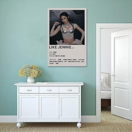 JIANGDANPPBEM Poster "Like Jennie", schwarz-rosa, dekoriert Ihren Raum, definieren Sie Ihren Stil, 30 x 45 cm, ungerahmt, 32 Stück thumbnail 4
