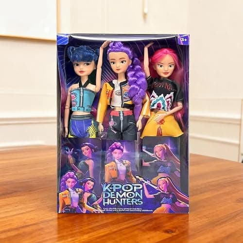 Metaparty K-pop De-mon Hunters Figures, Toy Model Set for Hunters Fans Birthday Desktop Gifts, Huntr Figure Desktop Decorations Birthday Party Supplies (A-3Pc) thumbnail 2