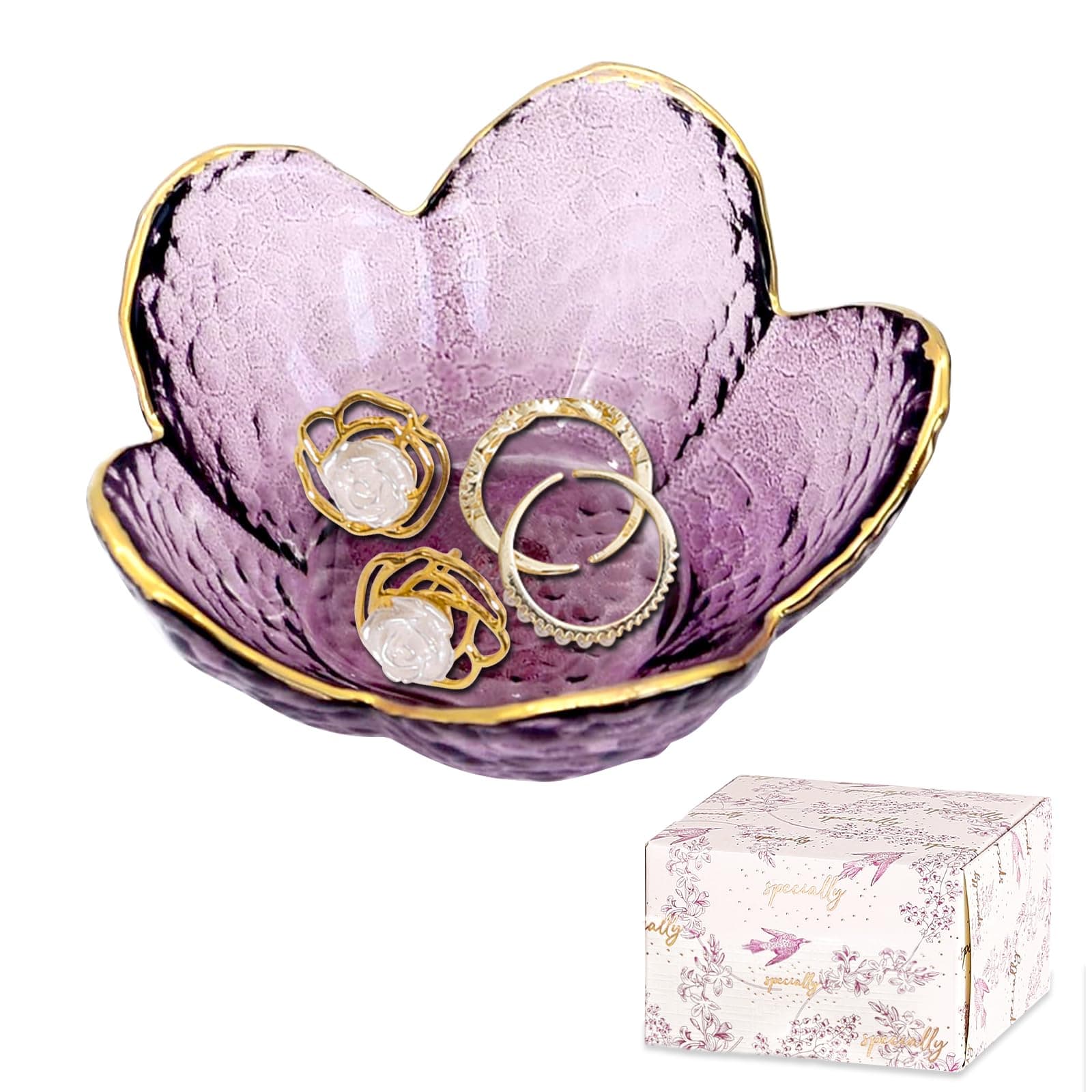 Jewelry Dish Tray Ring Dish Trinket Tray Gifts For Women Unique Birthday Gifts For Friends Sisters Daughter Mother Her Jewellery Tray Key Bowl Cute Small Friendship Christmas House Warming Gifts - Image 1