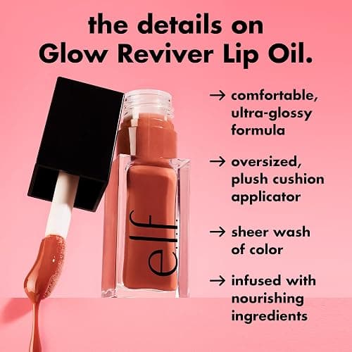 e.l.f. Glow Reviver Lip Oil, Nourishing Tinted Lip Oil For A High-shine Finish, Infused With Jojoba Oil, Vegan & Cruelty-free, Hot As Fudge thumbnail 5