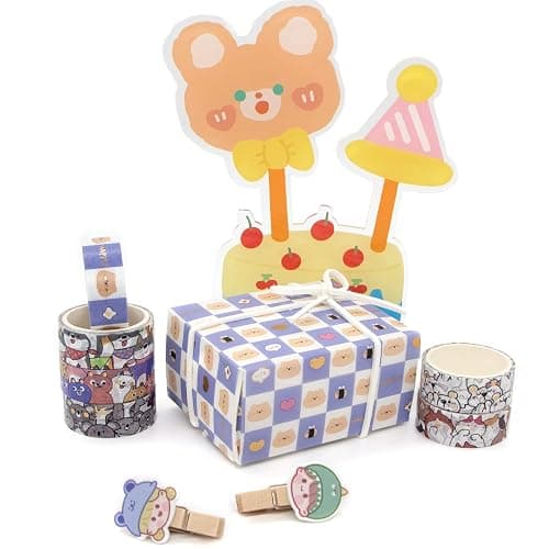 WAPETASHI Cute Washi Tape Set - 24 Rolls Kawaii Animals Gold Foil Decorative Masking Tape for Journaling, Scrapbooking, Kids DIY Crafts, Aesthetic Supplies, Planners, Bullet Journal thumbnail 6