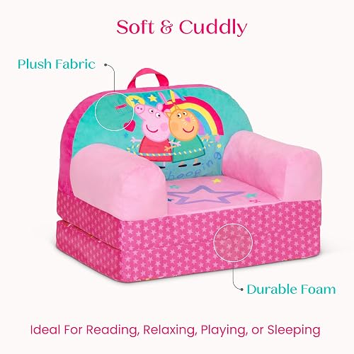 Delta Children - Peppa Pig Cozee Buddy Flip-Out Kids Chair - Greenguard Gold Certified, Pink thumbnail 8