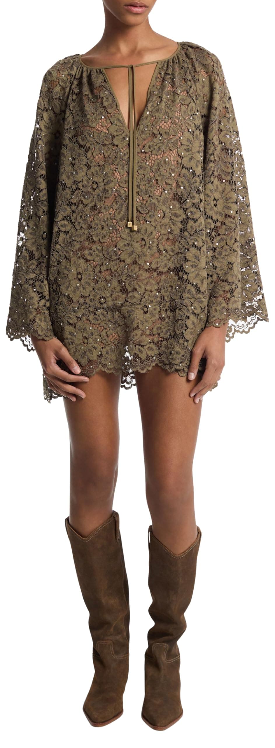 Michael Kors Women's Lace V-Neck Dress - Image 1