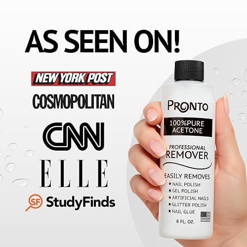Pronto 100% Acetone Nail Polish Remover - Gel Polish Remover for Nails | Acetone Nail Polish Remover & Remover For Nails, Glue, Gel, Acrylic & Dip | 100 Percent Pure Acetone, 16 Fl oz (Pack of 1) thumbnail 4