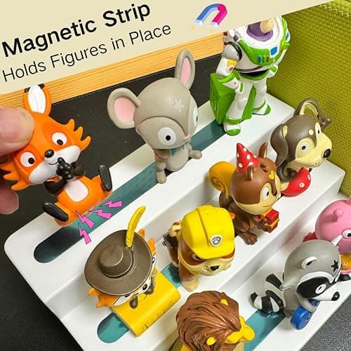 UGQIN Tonie Shelf Come with Carrying Case, 3 Tiered Magnetic Display Shelf,Tonie Figure Holder Toniebox Stand Kids Room (Light Blue) thumbnail 2