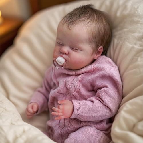 WOOROY Realistic Reborn Baby Dolls – 18-Inch Real Life Sleeping Newborn Girl, Lifelike Doll with Weighted Soft Body, Handmade Gift Toy with Accessories for Kids Age 3+ thumbnail 4