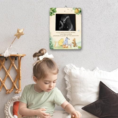 Winnie Pregnancy Milestone Keepsake & Ultrasound Picture Frame - Baby Shower Sign & Decor - Gifts for Gender Reveal thumbnail 4
