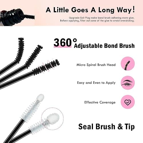 Lash Bond and Seal Waterproof, Cluster Lash Glue Bond and Seal Lash Glue, Strong Hold 72h for Eyelash Clusters, Latex Free Sensitive Eyes Available 10ML (Pack of 2) thumbnail 3