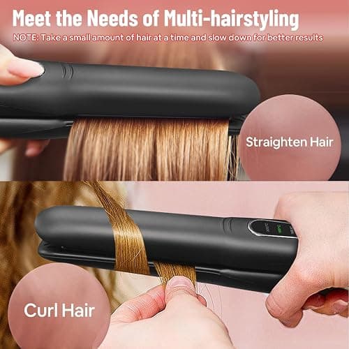 SUNMAY Voga Plancha Pelo Inalambrica 2 en 1, Plancha de Pelo y Rizador de Titanio Portátil, Mini Plancha Pelo Viaje USB 5000 mAh, 3 Niveles de Temperatura, Calentamiento Rápido (Negro) thumbnail 6