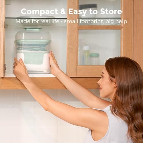 Momcozy Bottle Sterilizer and Dryer, Modular Nesting Space Saving Design, 6 Bottles Capacity, 4 in 1 Compact Sterilizer for Baby Bottles, Breast Pump Parts & Newborn Essentials, Drying Rack Included thumbnail 6