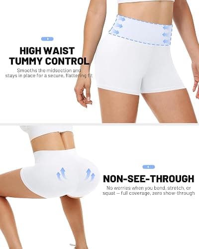 Runhit Women's Workout Biker Shorts - 3"/5"/8" High Waisted Tummy Control Spandex Booty Shorts for Volleyball Gym Yoga Dance thumbnail 4