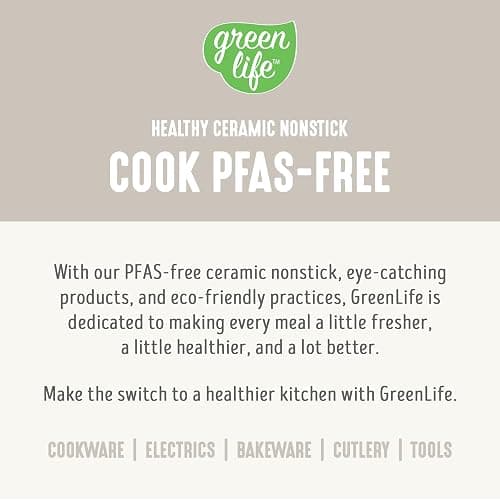 GreenLife Soft Grip 16 Piece Cookware Set, Non-Toxic PFAS-Free Ceramic Nonstick, Frying, Sauce, Saute, Utensils, Glass Lids, Stay-Cool Handles, Wobble Free, Dishwasher & Oven Safe, Cream thumbnail 9