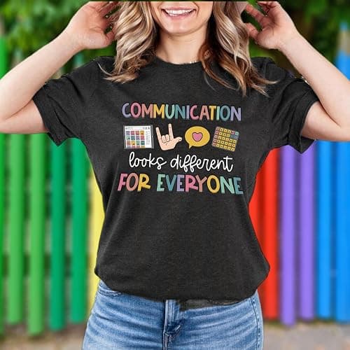 Teacher Shirts for Women Autism Speech Therapy T-Shirt Special Education Mental Health Teacher T-Shirt SLP Graphic Tee Top thumbnail 4
