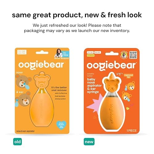 oogiebear Baby Nose Aspirator & Ear Syringe, Manual Strong-Suction, Orange | Snot Buster™ Baby Nasal Aspirator, for Newborns, Infants & Toddlers, Gentle Mucus Remover, Easy-Clean, BPA-Free thumbnail 4