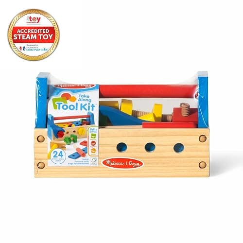 Melissa & Doug Take-Along Tool Kit Wooden Construction Toy (24 pcs) thumbnail 3