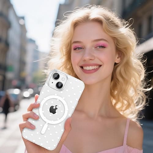 ZTOFERA Cute Polka Dot Case for iPhone 13/14 6.1",White Dot | Clear Case with Cute Simple Pattern,Trendy Aesthetic Case,Slim Soft Shockproof Protective phone Cover for Women Girls thumbnail 6