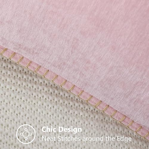 decorUhome Soft Chenille Throw Pillow Covers 12x20 Set of 2 Blush Pink | Fall Textured Decorative Throw Pillow Cases Stitched Edge Modern Farmhouse Luxury Boho Velvet for Couch Sofa Bed Home Decor thumbnail 6