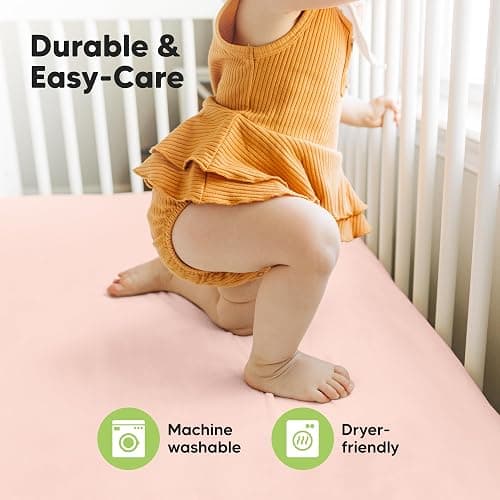 KeaBabies 2-Pack Baby Crib Sheets for Boys, Girls, 52x28 Fitted (Cameo) | Viscose Derived from Bamboo, Toddler Bed Sheets Neutral, Fitted Crib Mattress Sheet for Standard Baby Bedding, Soft, Cozy thumbnail 7